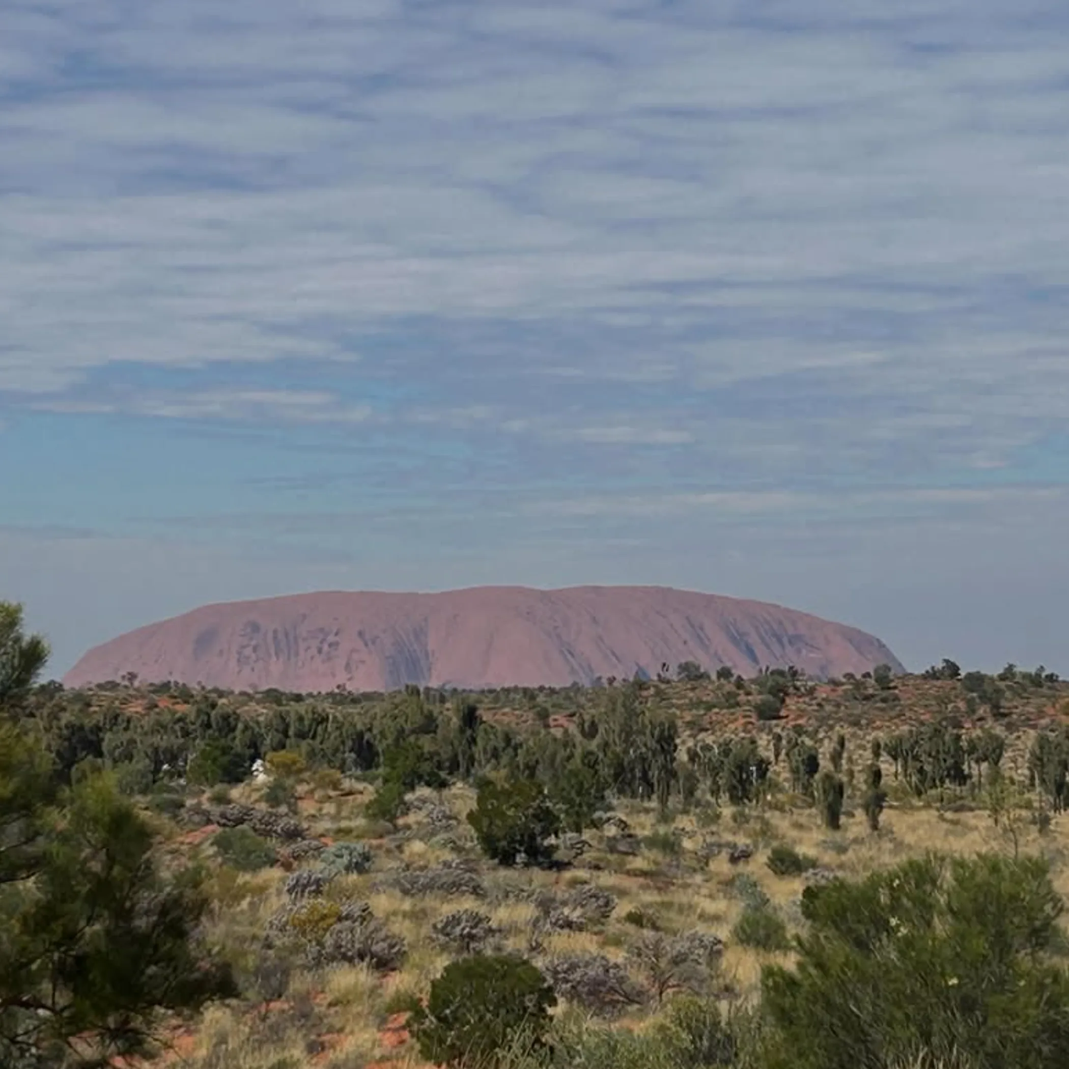 uluru rock formation and landscape