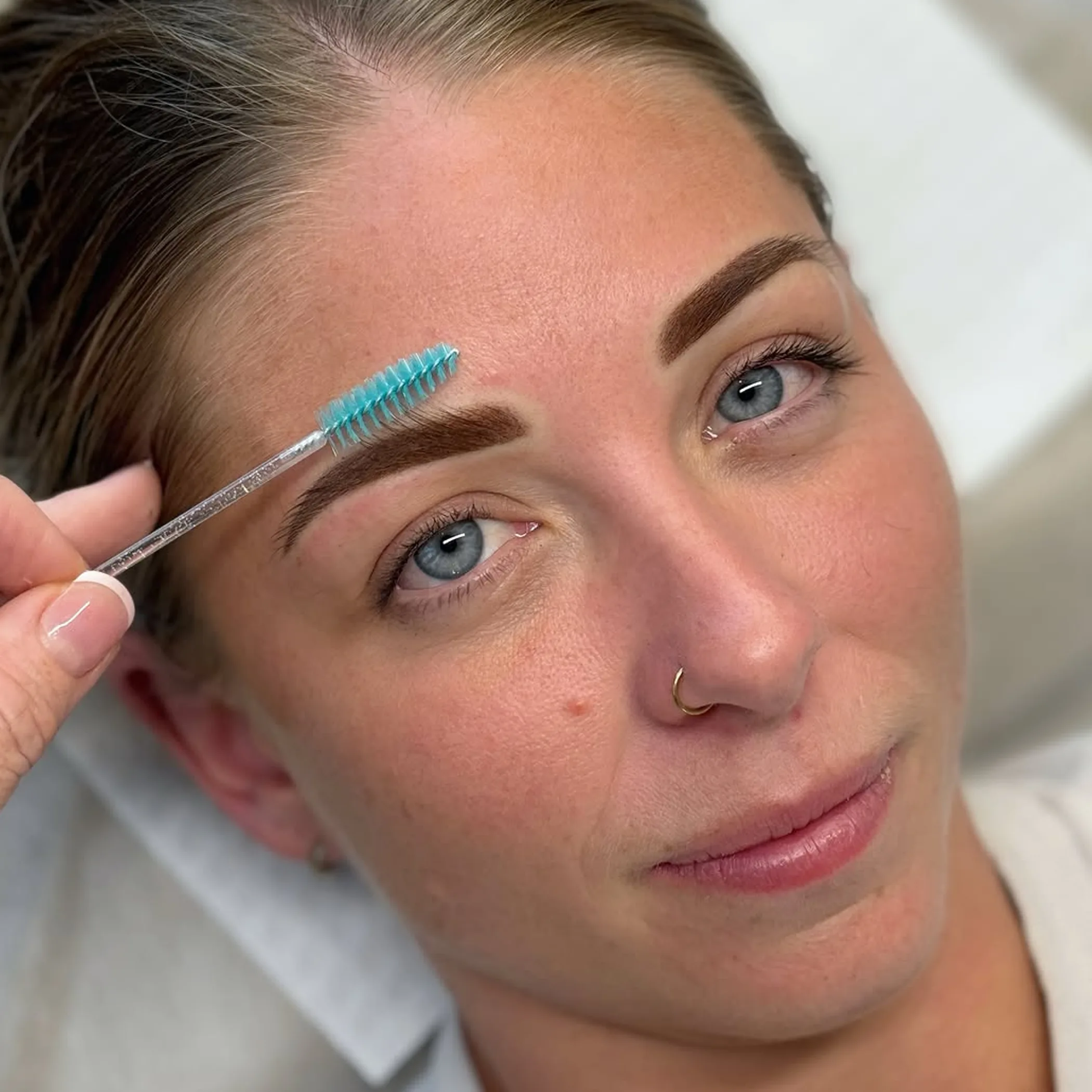 cosmetic tattooed brows close-up